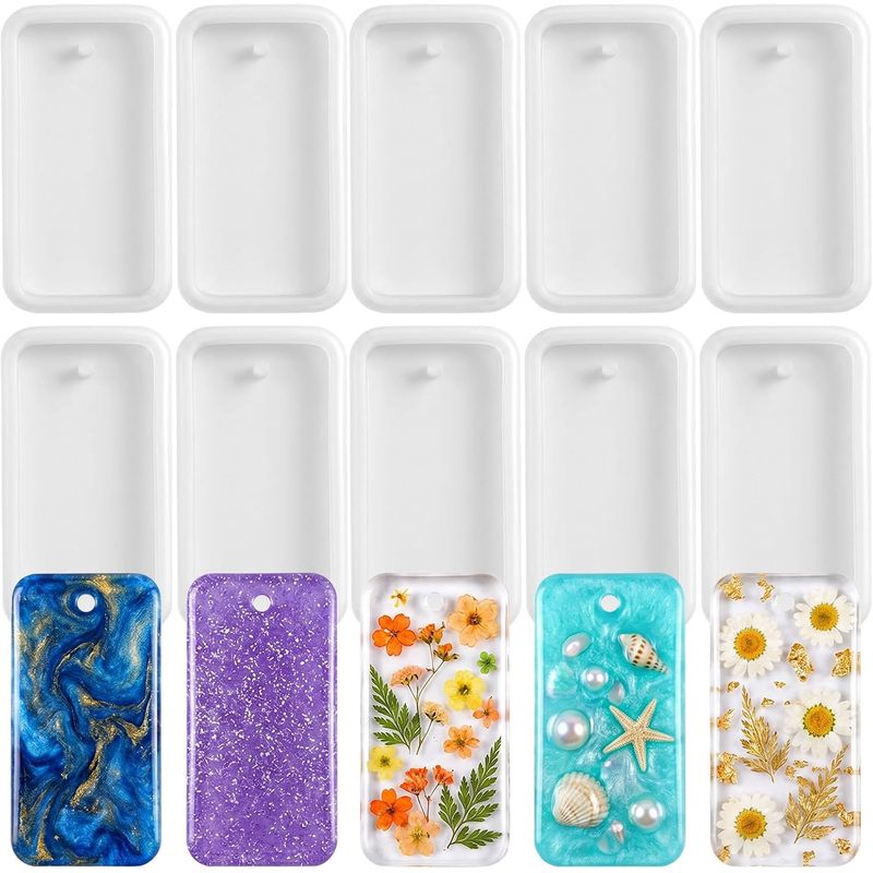 Silicone Epoxy Resin Molds Set - 10 cetakan untuk membuat perhiasan gantungan