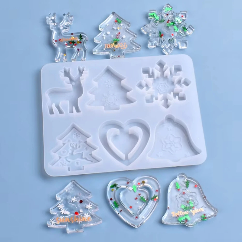 Silicone Epoxy Resin Molds Set - Cetakan Natal DIY Resin Kristal Epoksi
