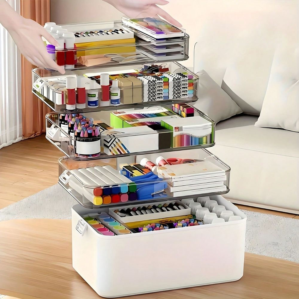 Sewing - Organizer Obat Multi-Layer Transparan, Wadah Organizer