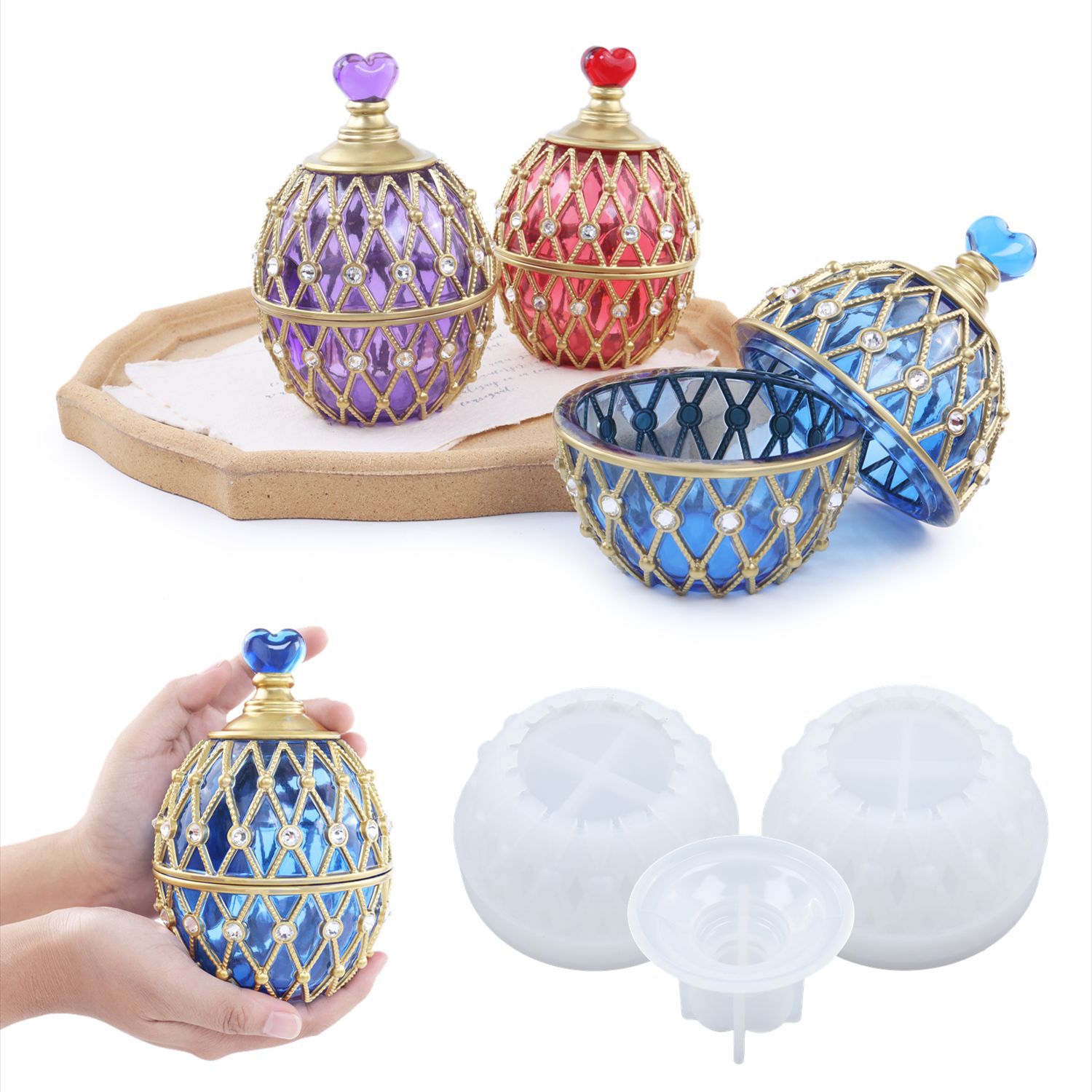 Dua Gaya Set DIY Kristal Epoks - Silicone Epoxy Resin Molds Set ulasan dan harga