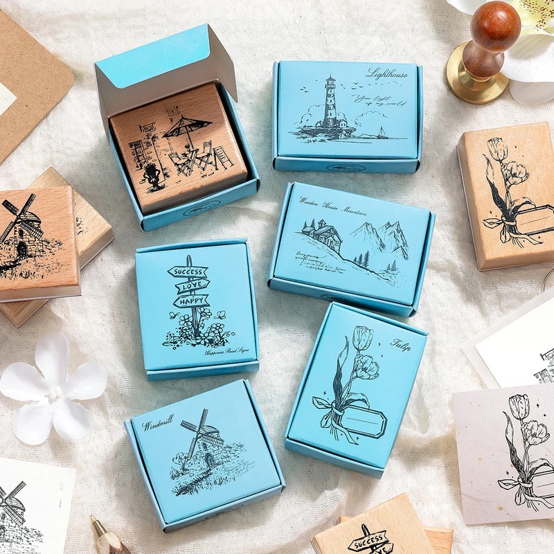 Stempel Karet Kayu Antik, Moti - Scrapbooking ulasan dan harga