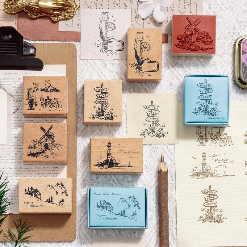 Stempel Karet Kayu Antik, Moti - Scrapbooking ulasan dan harga