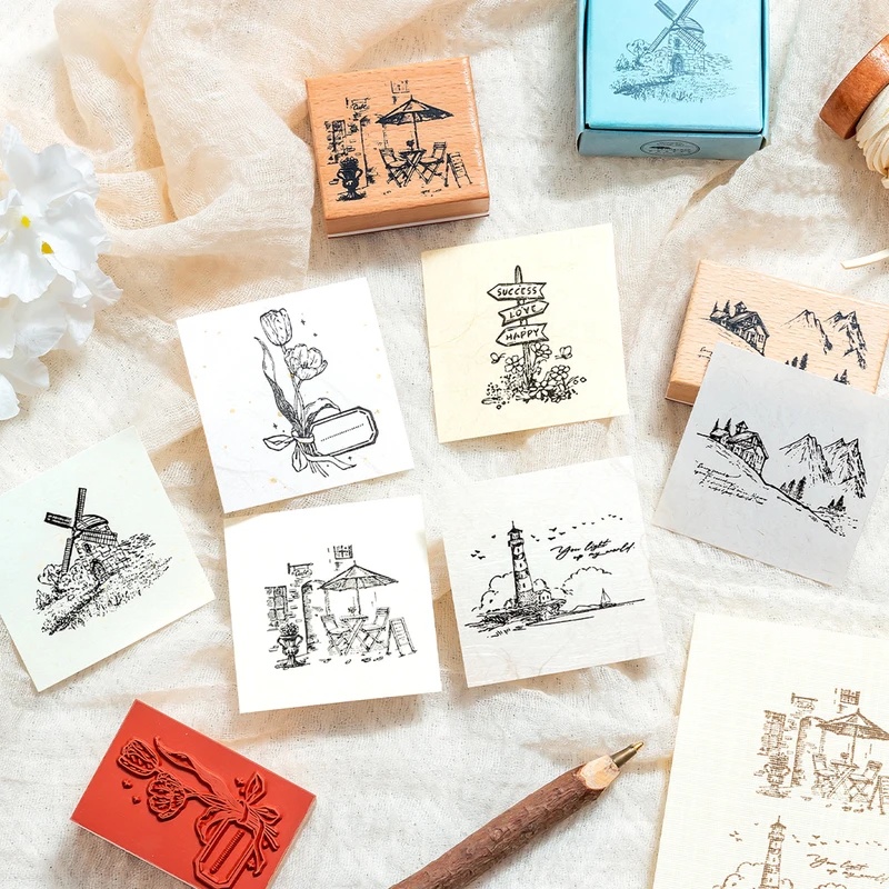 Stempel Karet Kayu Antik, Moti - Scrapbooking ulasan dan harga