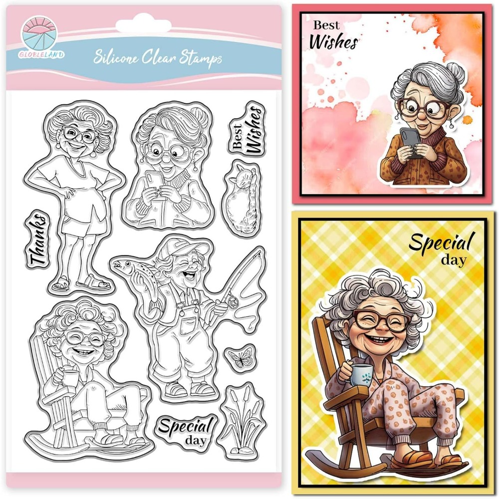 Stempel Bening Wanita Tua Ters - Clear Silicone Stamps For Card Making ulasan dan harga