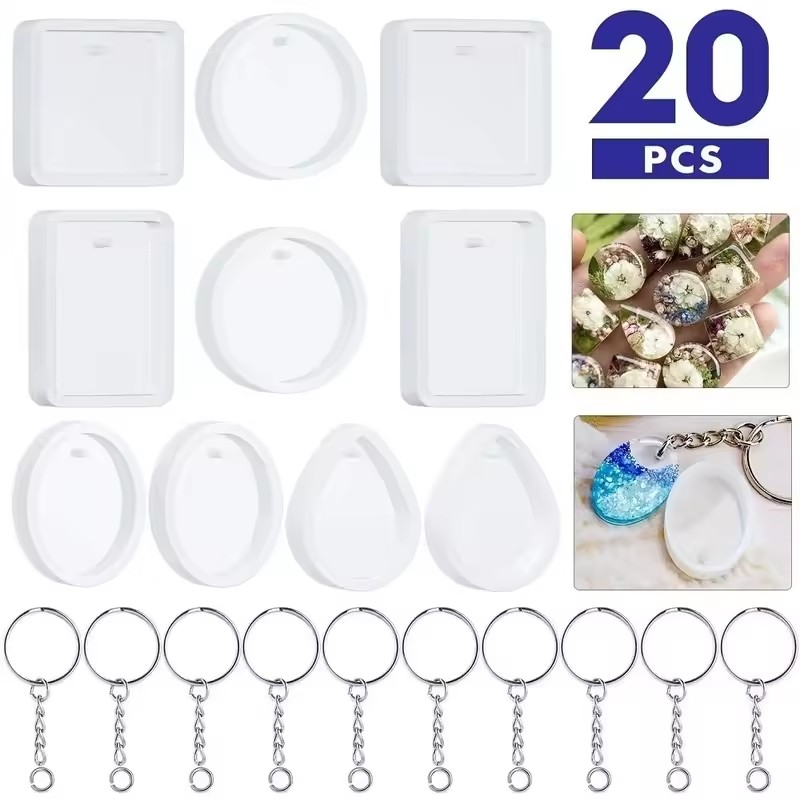 20 buah/set Kit Cetakan Siliko - Silicone Epoxy Resin Molds Set ulasan dan harga