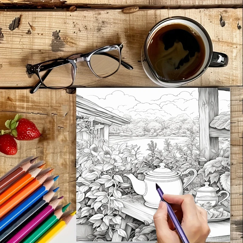 Buku Mewarnai Tea In The Garde - Painting Supplies ulasan dan harga