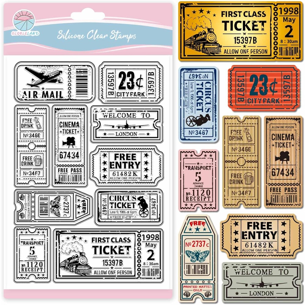 Stempel Bening Tiket Antik unt - Clear Silicone Stamps For Card Making ulasan dan harga
