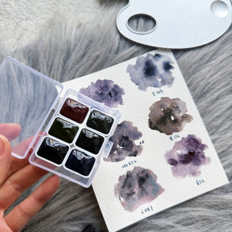 6 Warna 1ml Koleksi White Nigh - Watercolor Paint Set Solid Pigment ulasan dan harga